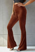 'Ruth' Ribbed High Waist Flare Pants - Celes Fashion